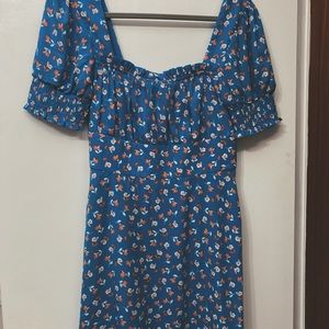Blue Milk Maid Dress